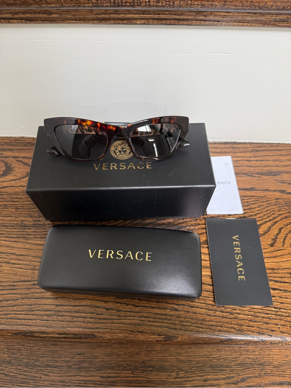 Versace Women’s Tortoiseshell Cat-Eye Sunglasses - Brown and Black